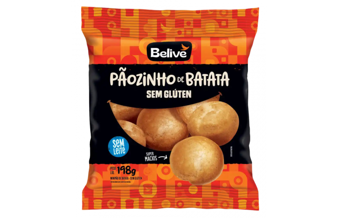 Pão de Batata Sem Glúten Sem Leite Sem Lactose Pãozinho Belive