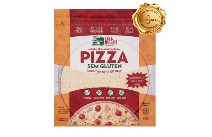 Massa de Pizza Sem Glúten Casa Rigani 175g - 5 unidades