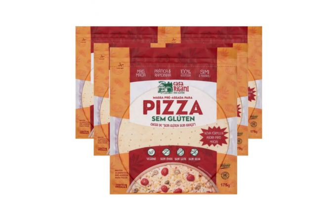 Massa de Pizza Sem Glúten Casa Rigani 175g - 5 unidades
