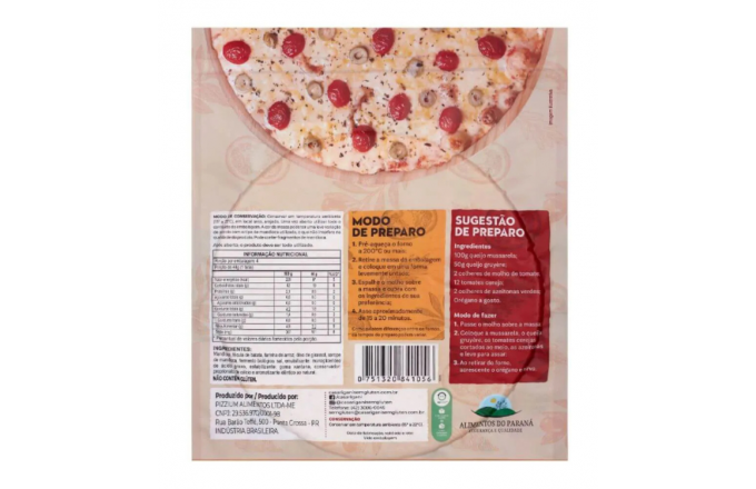 Massa de Pizza Sem Glúten Casa Rigani 175g - 5 unidades