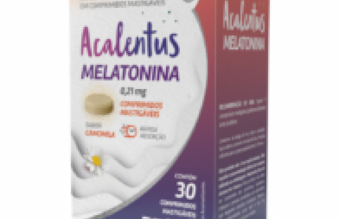 Acalentus Melatonina Mastigável Sabor Camomila 30 Comprimidos