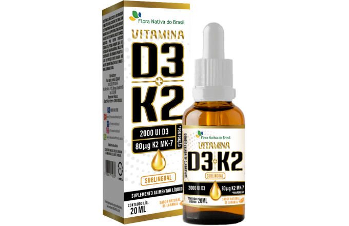 Vitamina D3 + K2 em Gotas