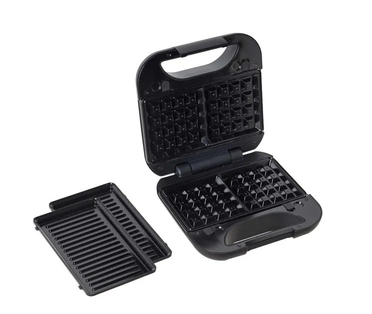 GRILL ELÉTRICO E MÁQUINA DE WAFFLE 2 EM 1