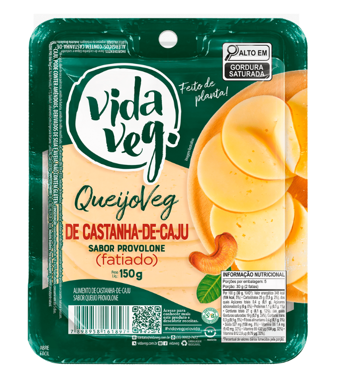 Queijo Provolone Fatiado Vegano Vida Veg – 150g