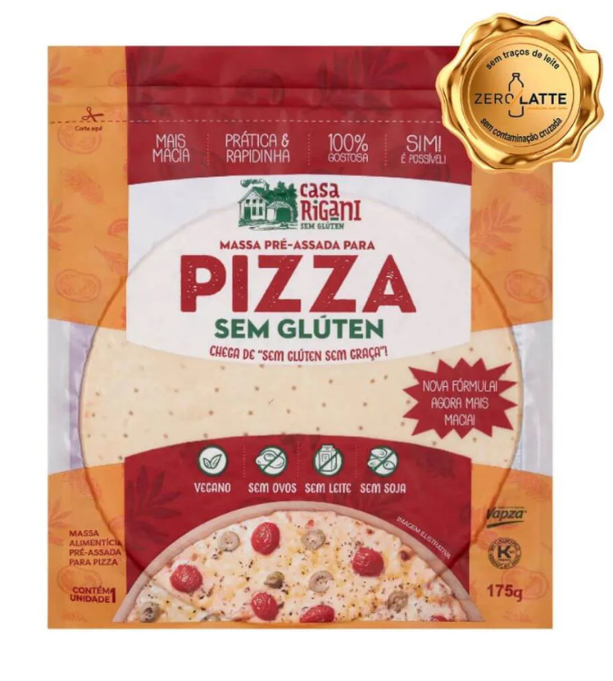 Massa de Pizza Sem Glúten Casa Rigani 175g - 5 unidades
