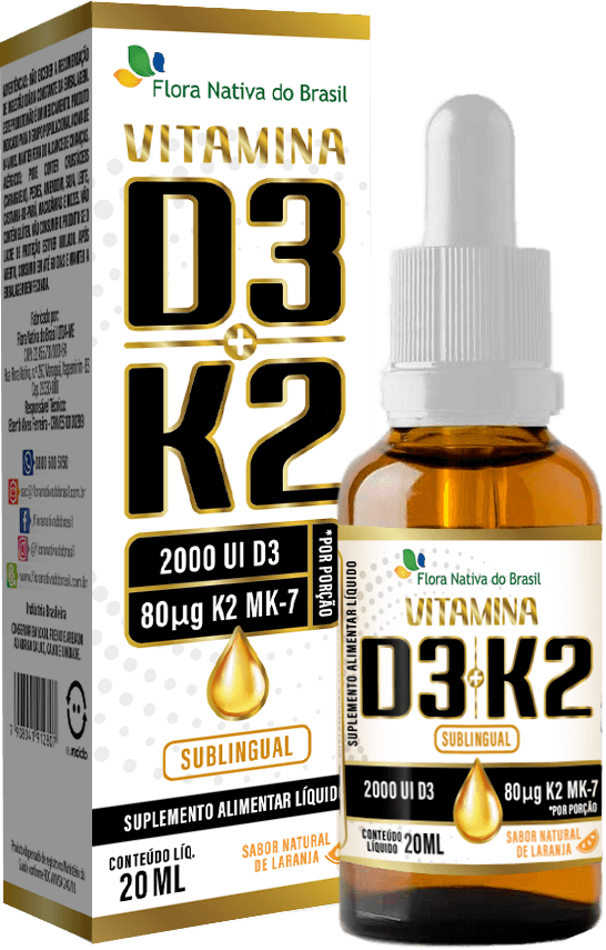 Vitamina D3 + K2 em Gotas